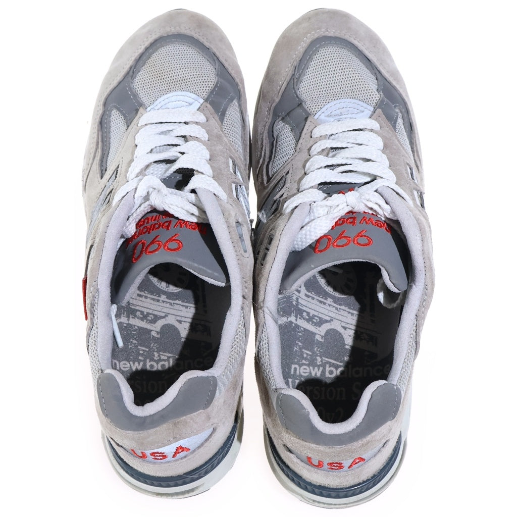 New Balance(ニューバランス) M990VS2 V2 USA製 レザー ローカットスニーカー グレー US8.5/26.5cm