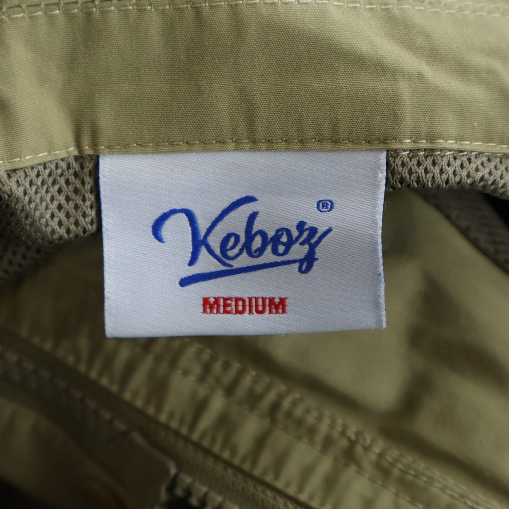 KEBOZ(ケボズ) ロゴエンブロイダリー ユーティリティー ジップアップジャケット ベージュ