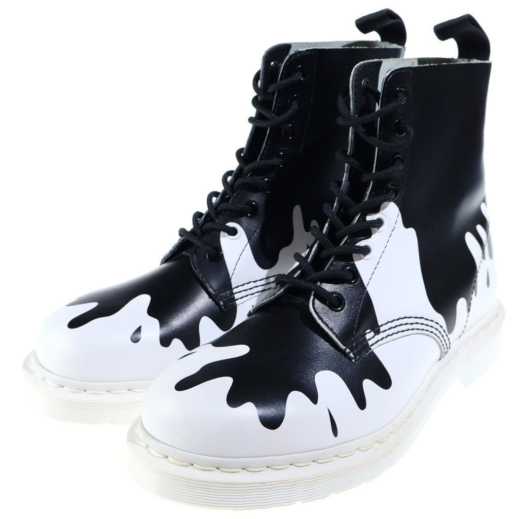 Dr.Martens(ドクターマーチン) CORE PRINT PASCAL 8HOLE BOOTS レザー ポイントスプラット パスカル 8ホール レースアップブーツ ブラック/ホワイト