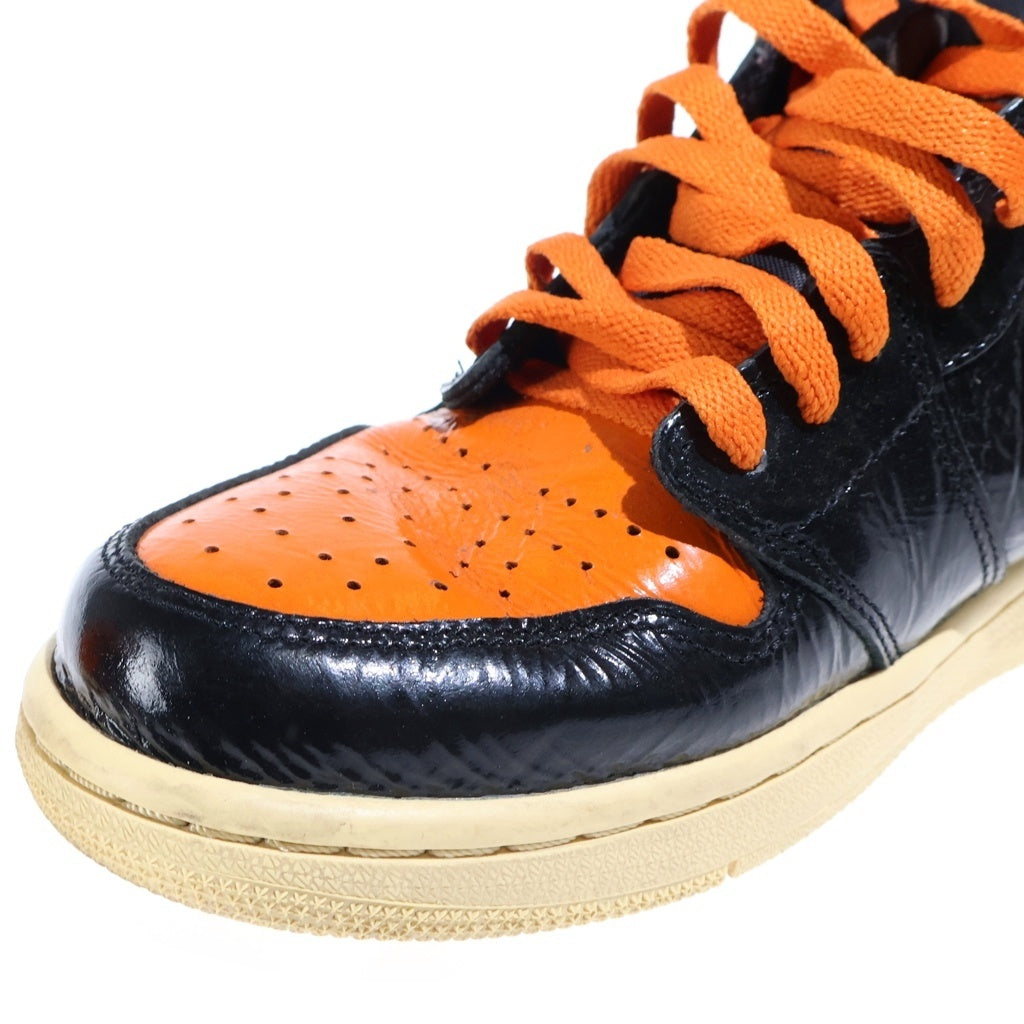 NIKE(ナイキ) AIR JORDAN 1 RETRO HIGH OG SHATTERED BACKBOARD 3.0 エアジョーダン1 シャッタードバックボード ハイカットスニーカー ブラック/オレンジ US9.5/27.5cm 555088-028
