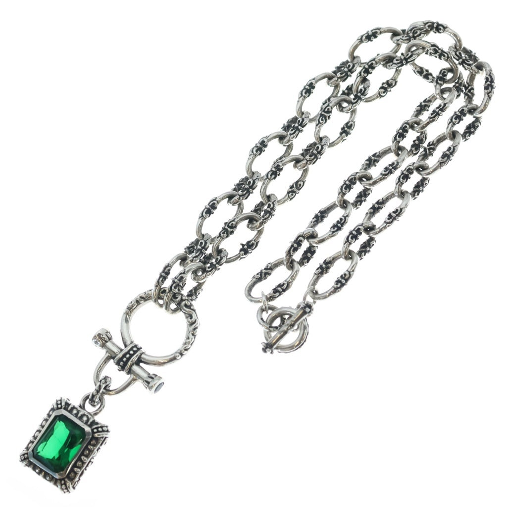 ROYAL ORDER(ロイヤルオーダー) REGAL CHAIN リーガルチェーン ストーン装飾 ロイヤルリリースクエアネックレス シルバー