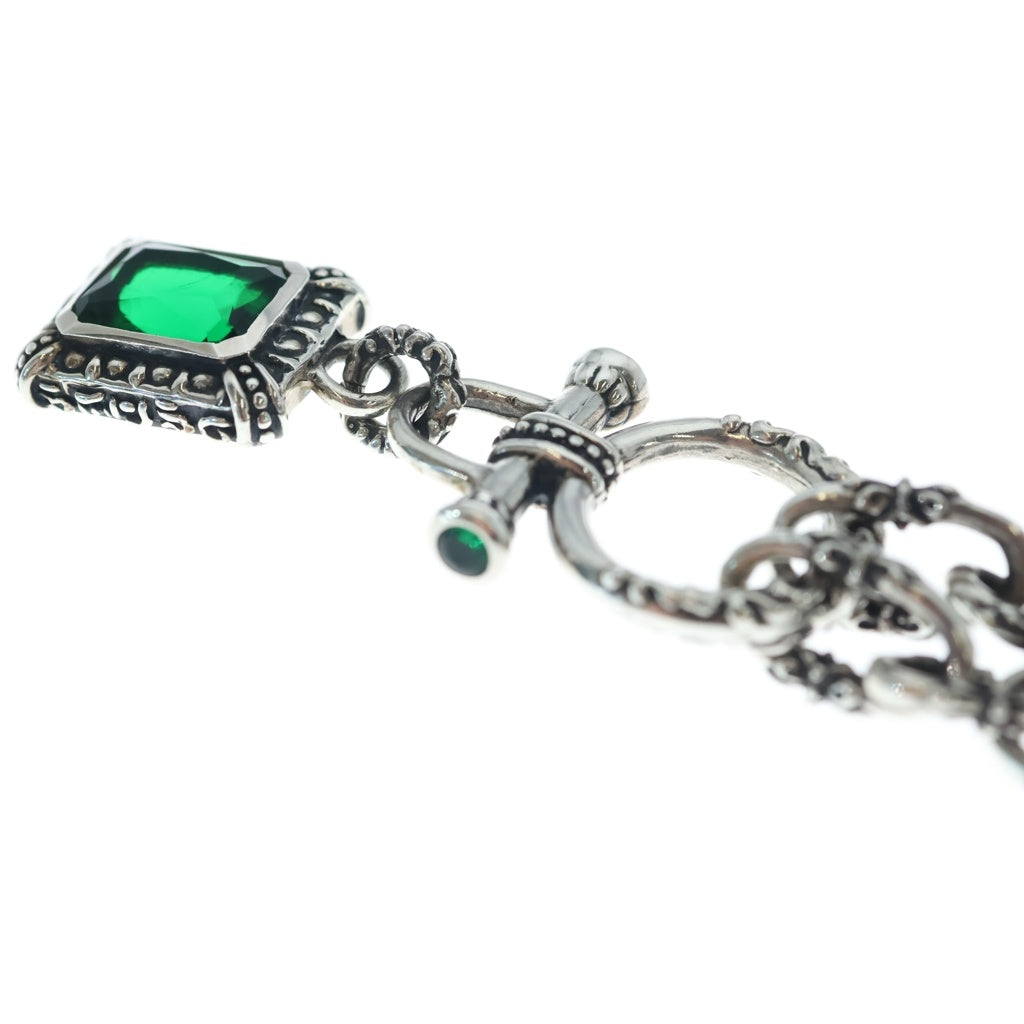 ROYAL ORDER(ロイヤルオーダー) REGAL CHAIN リーガルチェーン ストーン装飾 ロイヤルリリースクエアネックレス シルバー