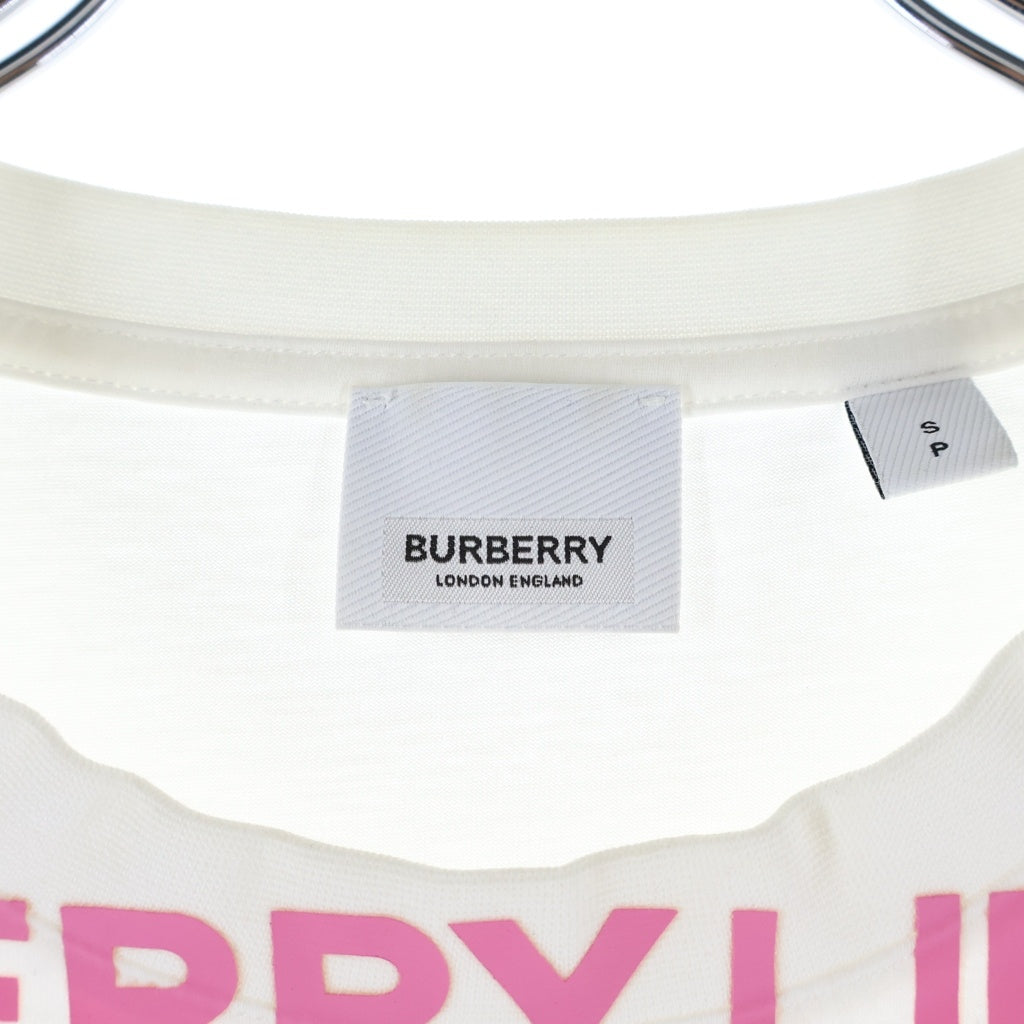 BURBERRY(バーバリー) フロントロゴプリントTシャツ 半袖クルーネックカットソー ホワイト 8054653