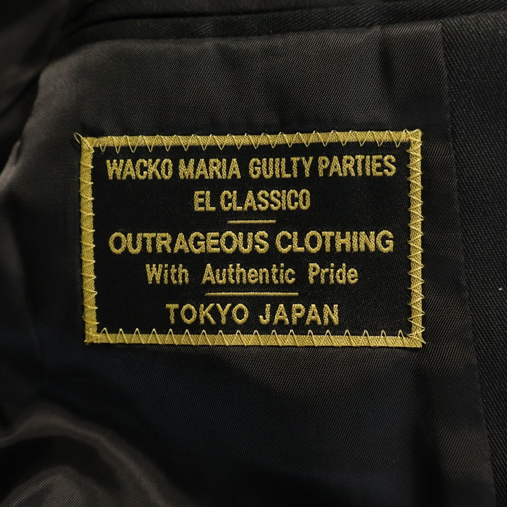 WACKO MARIA(ワコマリア) ボタンロゴ ポリコットン シングルテーラードジャケット ブラック