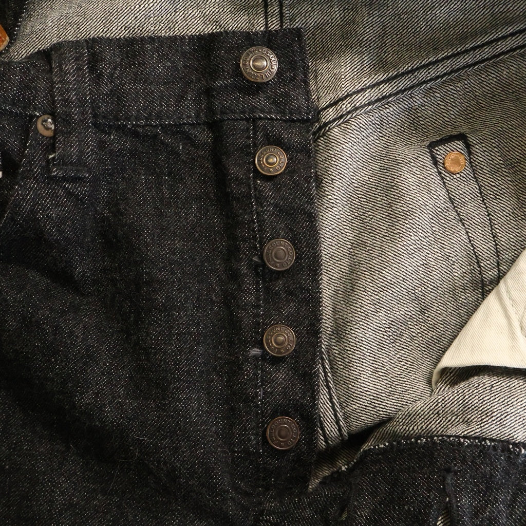 FULLCOUNT(フルカウント) SRTAIGHT BLACK SELVEDGE DENIM ストレート セルビッジ ボタンフライデニムパンツ ブラック 1101BK