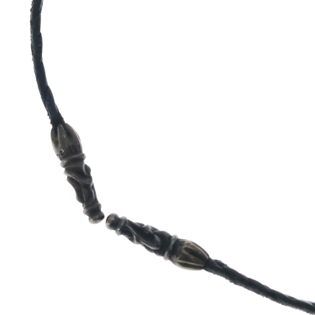 CHROME HEARTS(クロムハーツ) LEATHER BRAID SCROLL ネックレス レザーブレイドネックレス ブラック/シルバー BCA377