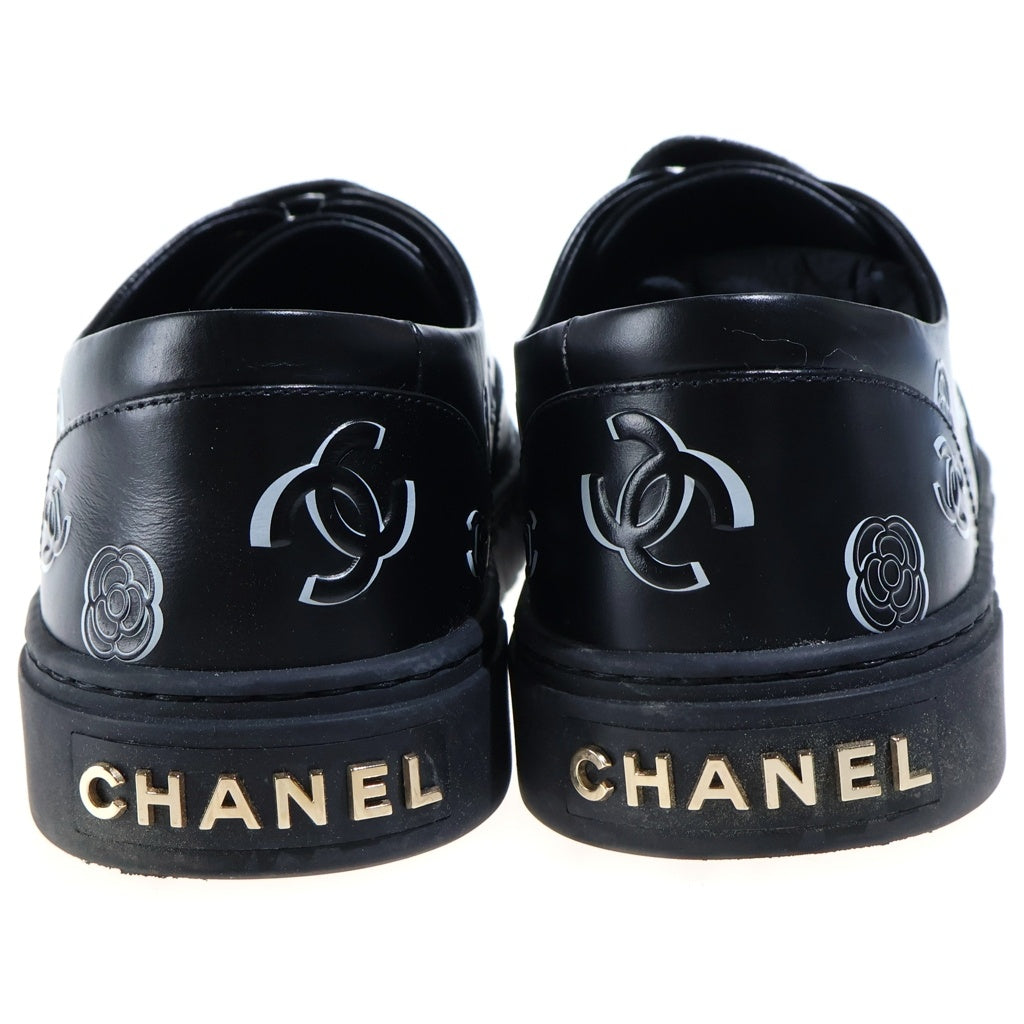 CHANEL(シャネル) ココマーク カメリア レザー/ファブリック ローカットスニーカー ブラック レディース G45042