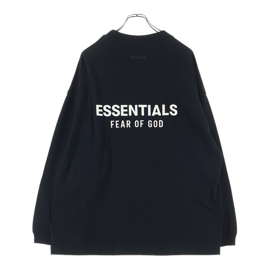 FEAR OF GOD ESSENTIALS(フィアオブゴッド エッセンシャルズ) JERSEY LONG-SLEEVE T-SHIRT ジャージー ロゴプリント クルーネック 長袖Tシャツ カットソー ブラック 125H0244370F