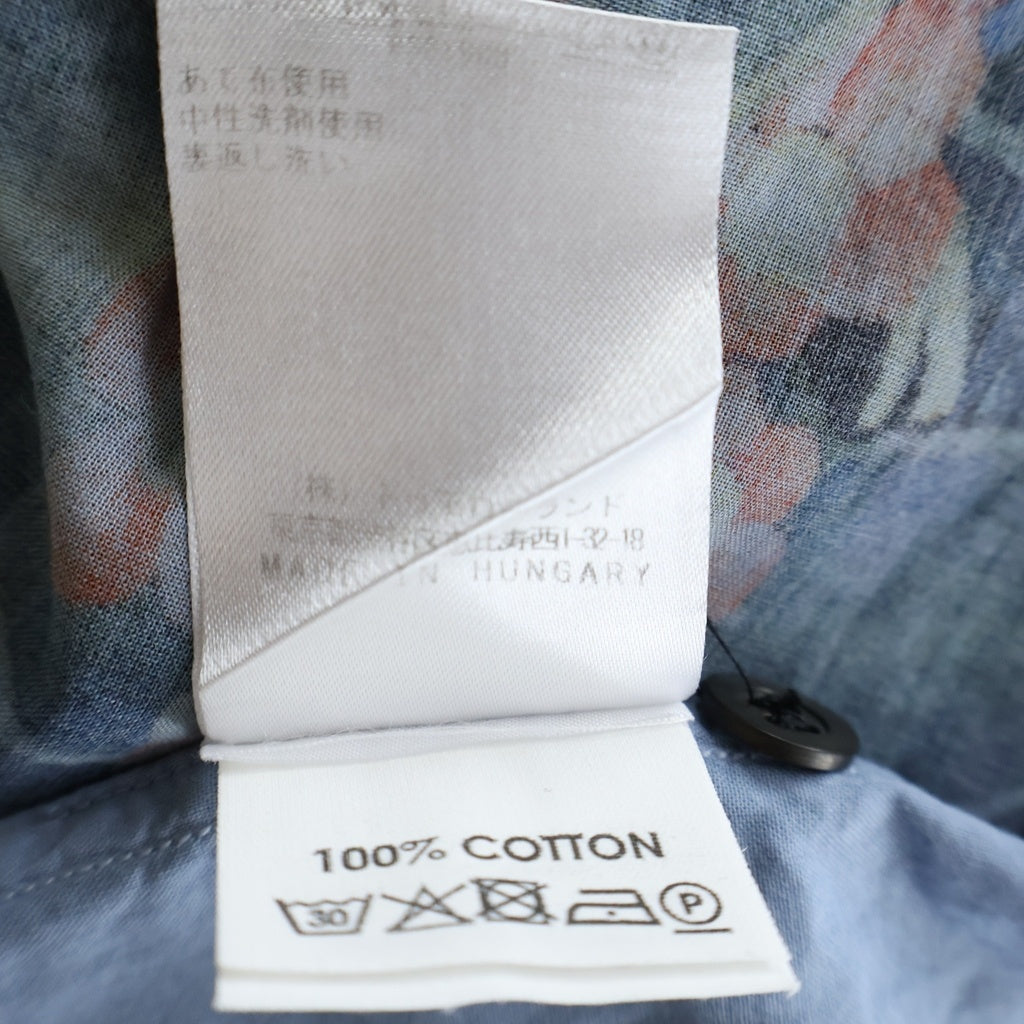 DRIES VAN NOTEN(ドリスヴァンノッテン) BOTANICAL SHIRT ボタニカルデザイン 半袖シャツ ブルー