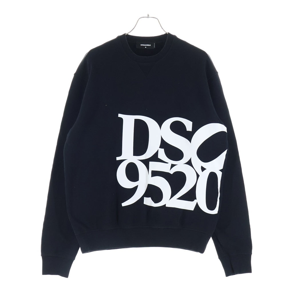 DSQUARED2(ディースクエアード) DSQ 9520 フロントプリント クルーネックスウェットトレーナー ブラック S71GU0418 S25042