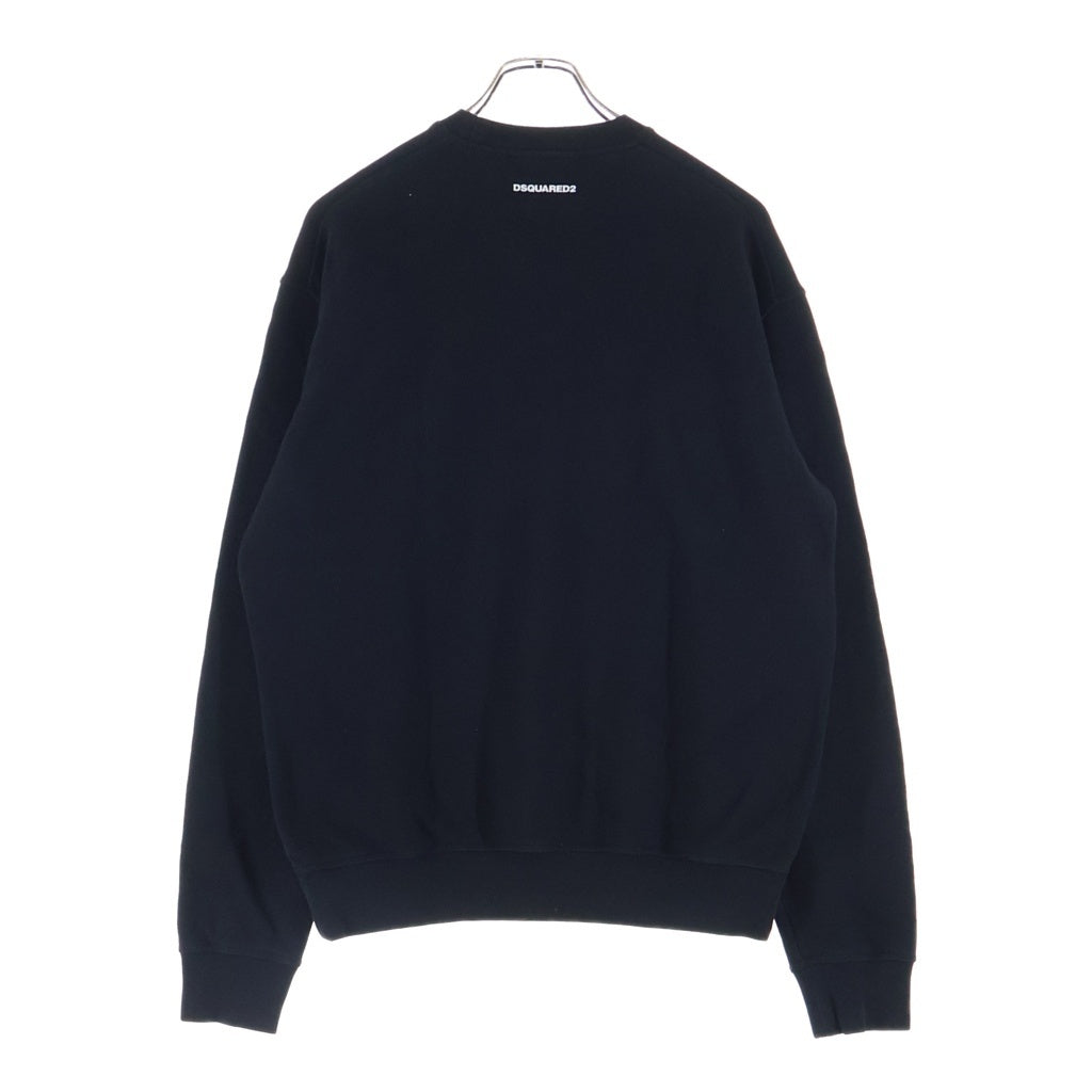 DSQUARED2(ディースクエアード) DSQ 9520 フロントプリント クルーネックスウェットトレーナー ブラック S71GU0418 S25042