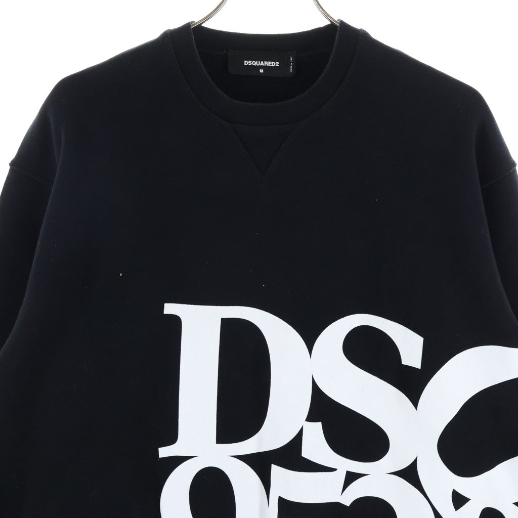 DSQUARED2(ディースクエアード) DSQ 9520 フロントプリント クルーネックスウェットトレーナー ブラック S71GU0418 S25042