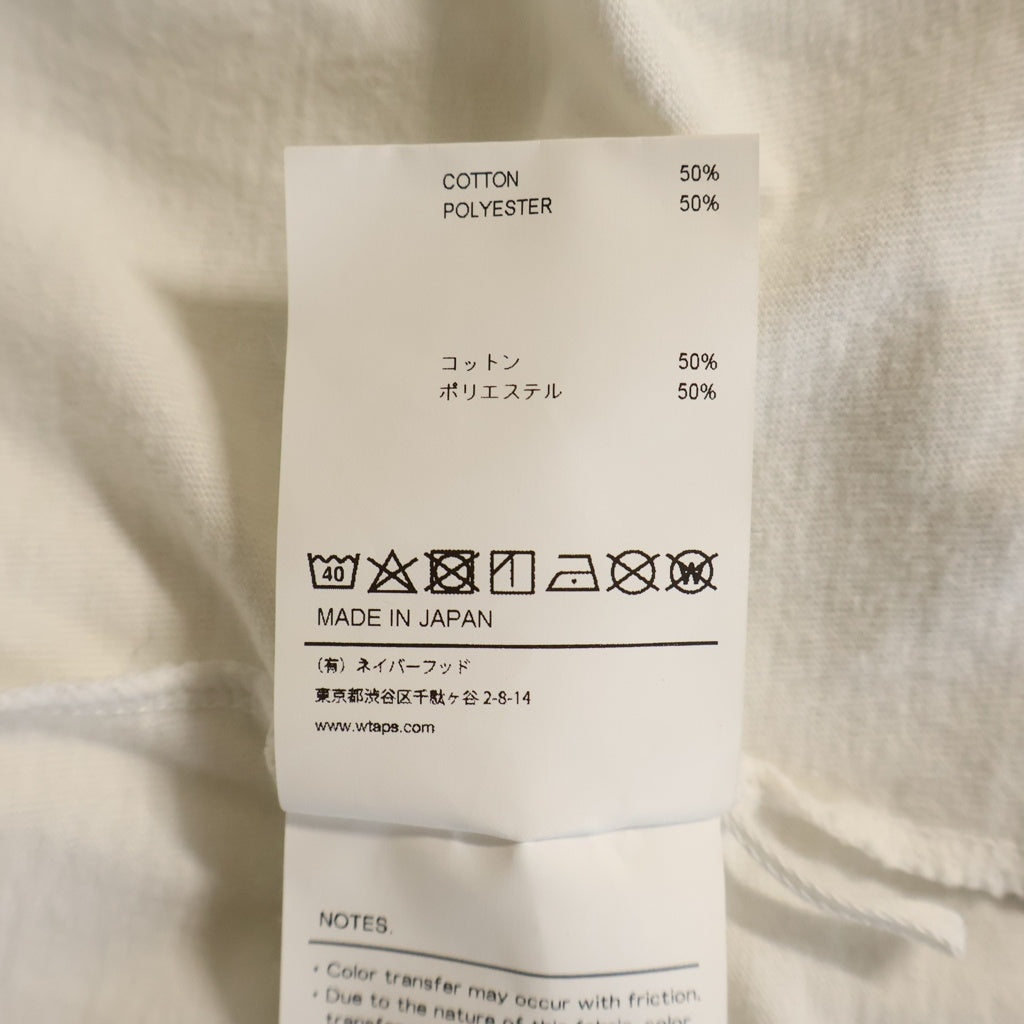 WTAPS(ダブルタップス) 23SS IAN LS / CTPL. LEAGUE ロゴエンブロイダリー クルーネック ラグランロングスリーブ Tシャツ カットソー ホワイト/ネイビー 231ATDT-CSM19