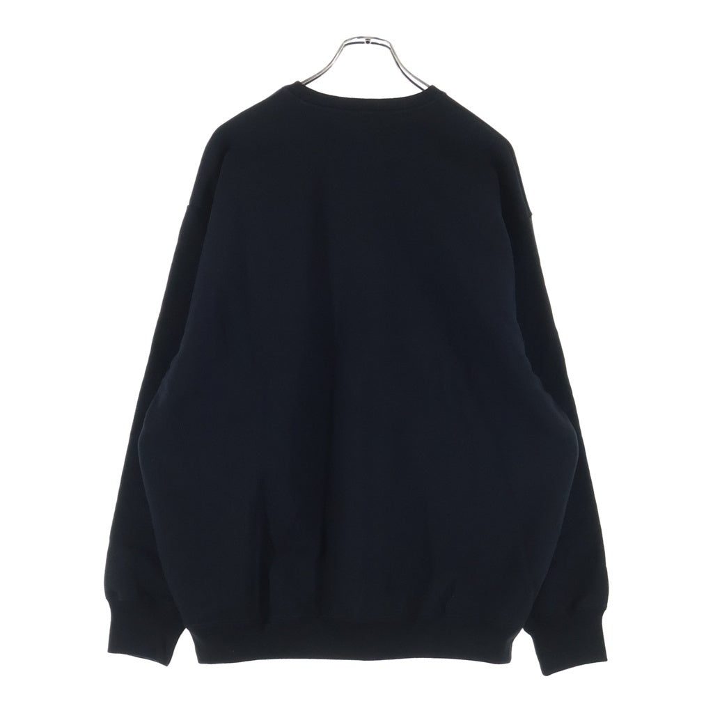 WTAPS(ダブルタップス) 24SS ACADEMY SWEATER / COTTON. COLLEGE フロントロゴパッチ クルーネックプルオーバースウェット トレーナー ブラック 241ATDT-CSM03