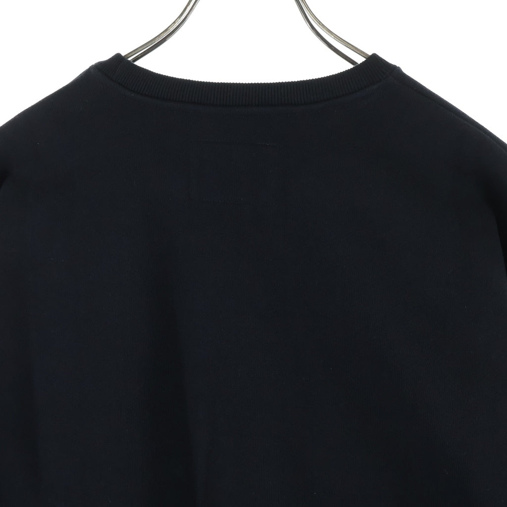 WTAPS(ダブルタップス) 24SS ACADEMY SWEATER / COTTON. COLLEGE フロントロゴパッチ クルーネックプルオーバースウェット トレーナー ブラック 241ATDT-CSM03