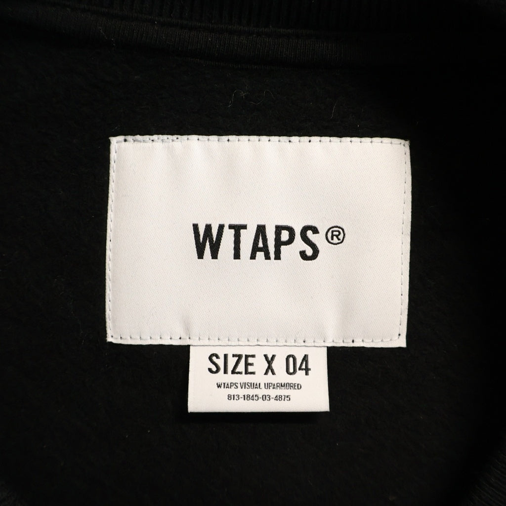 WTAPS(ダブルタップス) 24SS ACADEMY SWEATER / COTTON. COLLEGE フロントロゴパッチ クルーネックプルオーバースウェット トレーナー ブラック 241ATDT-CSM03