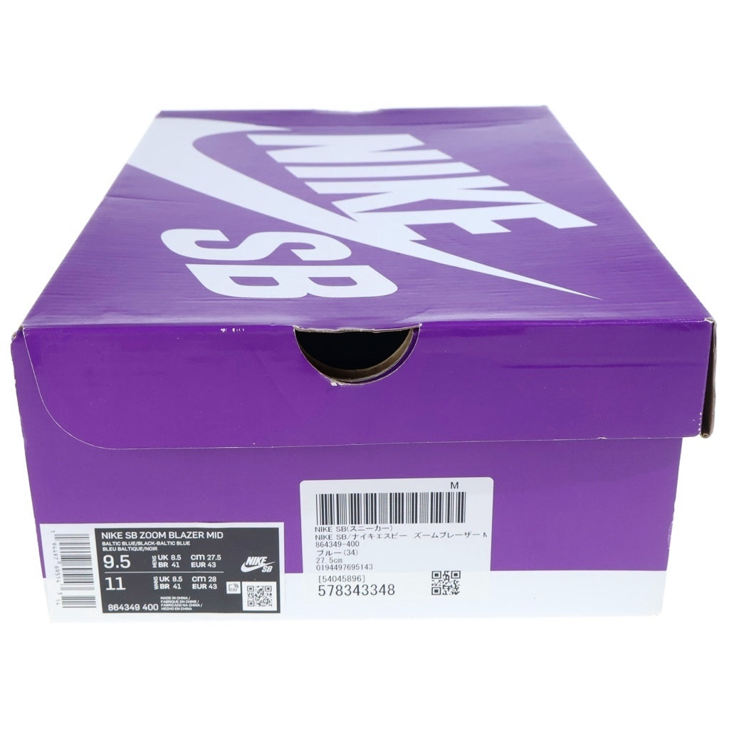 NIKE(ナイキ) ZOOM BLAZER MID BALTIC BLUE ズーム ブレザー バルティックブルー ミッドカットスニーカー ブルー US9.5/27.5cm 864349-400