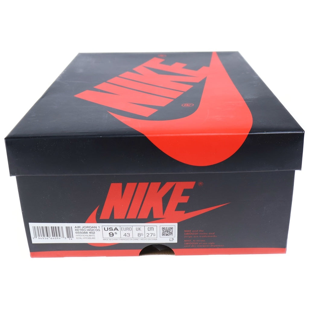 NIKE(ナイキ) AIR JORDAN 1 HIGH OG HYPER ROYAL エアジョーダン ハイパーロイヤル ハイカットスニーカー ホワイト/ブルー US9.5/27.5cm 555088-402