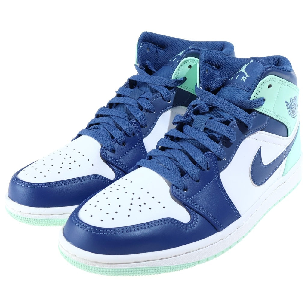 NIKE(ナイキ) AIR JORDAN MID BLUE MINT エアジョーダン 1 ブルーミント ミッドカットスニーカー ホワイト/ブルー US8.5/26.5cm 554724-413