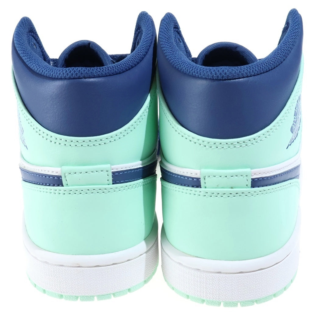 NIKE(ナイキ) AIR JORDAN MID BLUE MINT エアジョーダン 1 ブルーミント ミッドカットスニーカー ホワイト/ブルー US8.5/26.5cm 554724-413