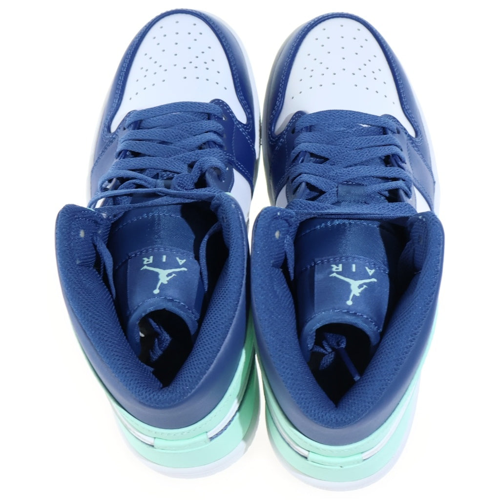 NIKE(ナイキ) AIR JORDAN MID BLUE MINT エアジョーダン 1 ブルーミント ミッドカットスニーカー ホワイト/ブルー US8.5/26.5cm 554724-413