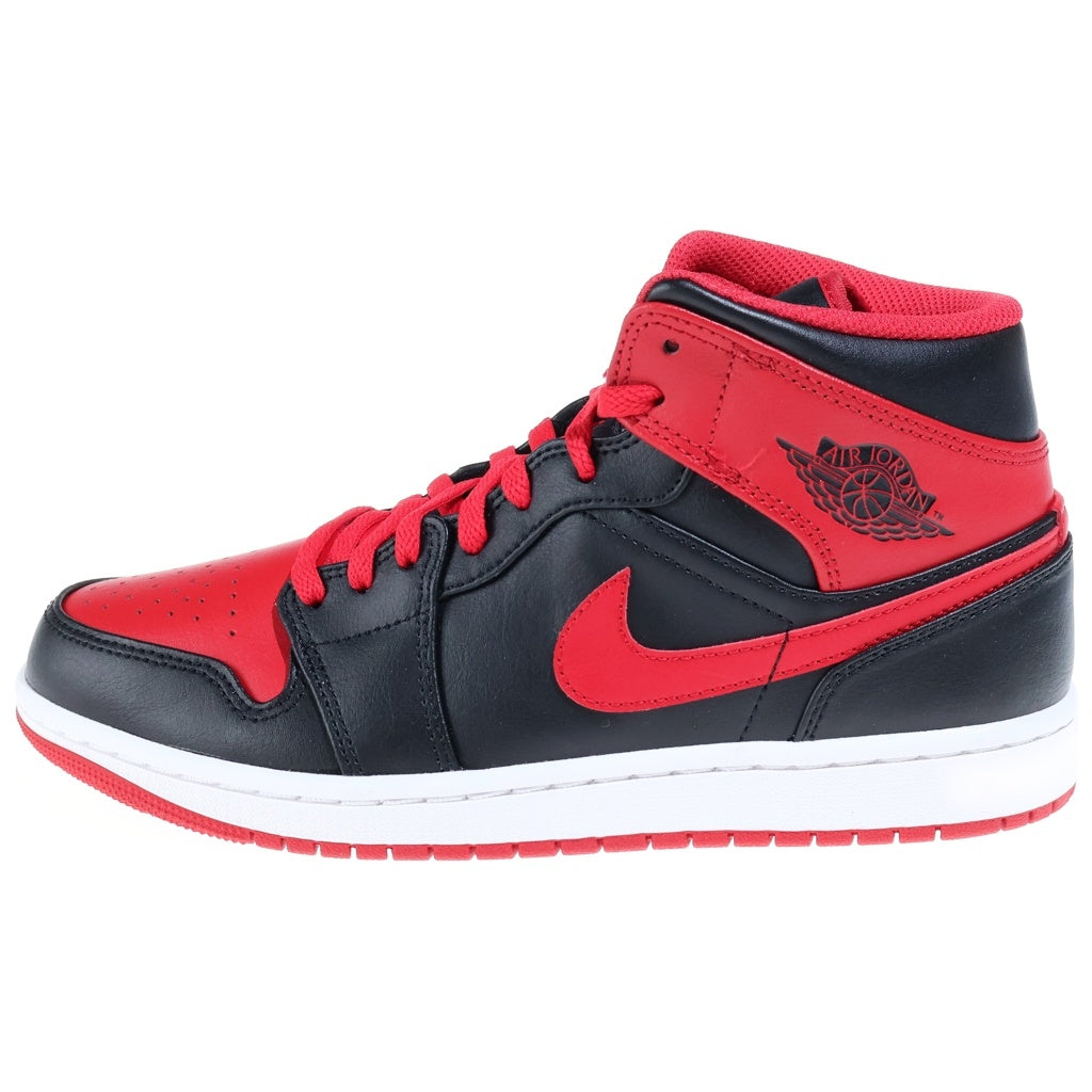 NIKE(ナイキ) AIR JORDAN MID BRED TOE エアジョーダン 1 ブレッド トゥ レザーミッドカットスニーカー ブラック/レッド US8.5/26.5cm DQ8426-060