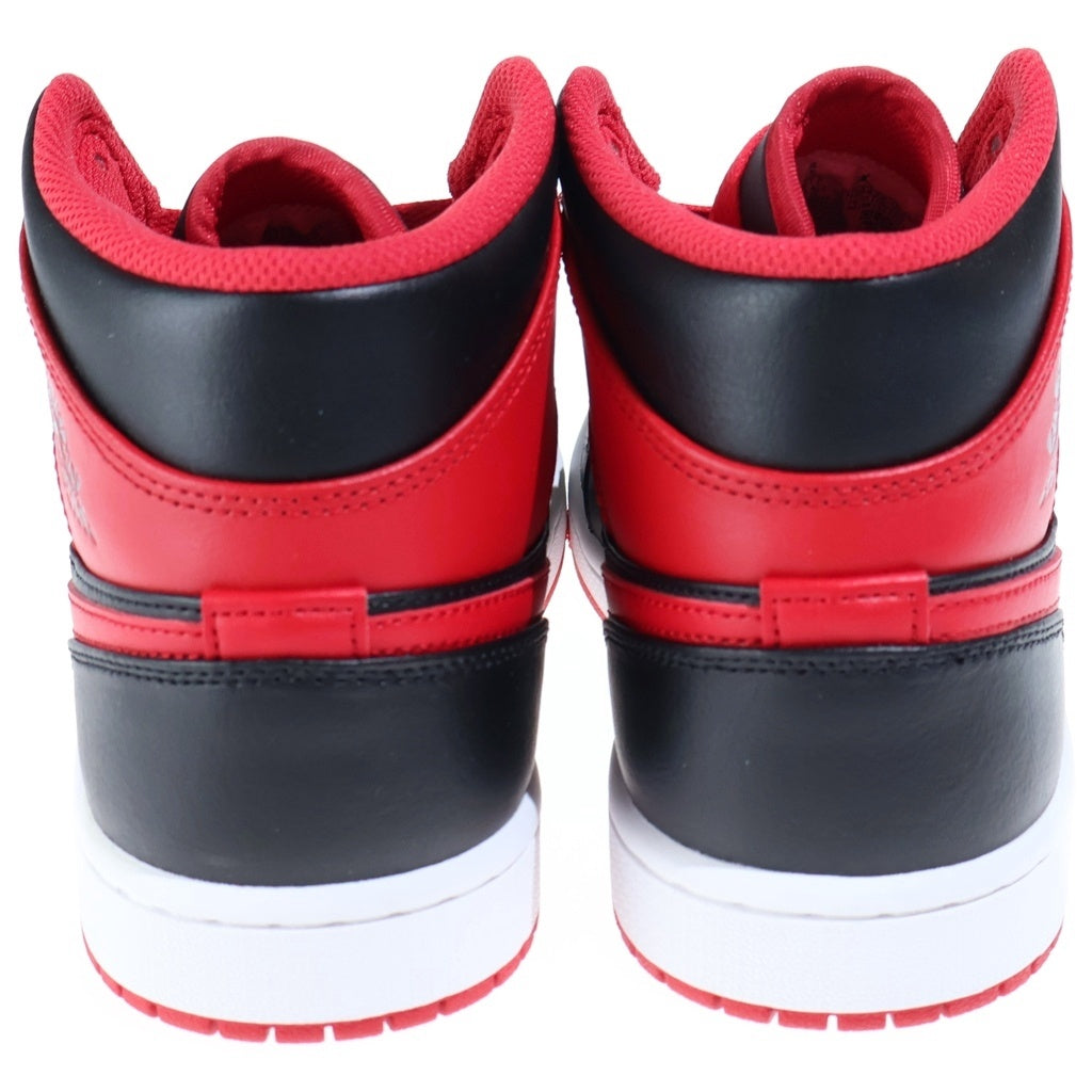 NIKE(ナイキ) AIR JORDAN MID BRED TOE エアジョーダン 1 ブレッド トゥ レザーミッドカットスニーカー ブラック/レッド US8.5/26.5cm DQ8426-060