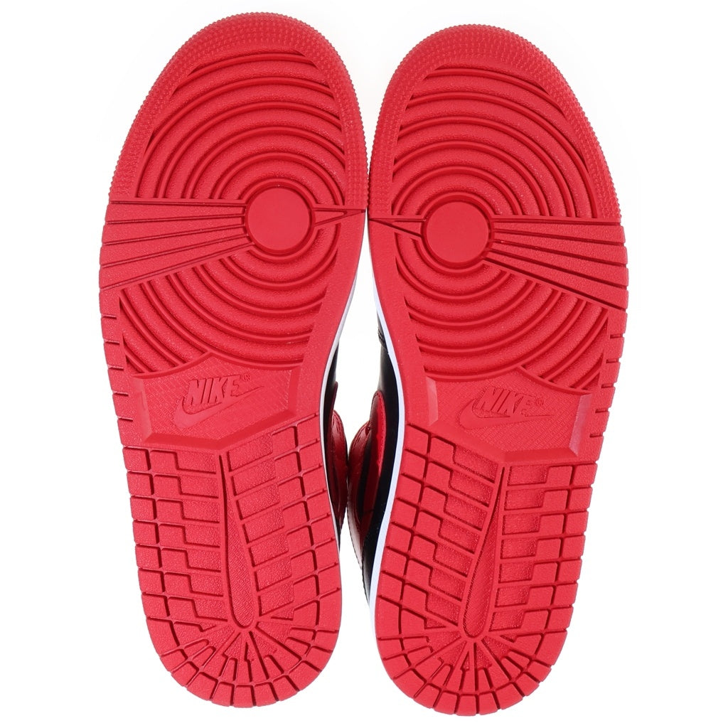 NIKE(ナイキ) AIR JORDAN MID BRED TOE エアジョーダン 1 ブレッド トゥ レザーミッドカットスニーカー ブラック/レッド US8.5/26.5cm DQ8426-060