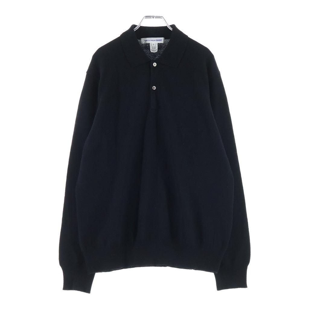 COMME des GARCONS SHIRT(コムデギャルソンシャツ) 24AW 12ゲージ ウール 厚手ニットポロシャツ ブラック FN-N010
