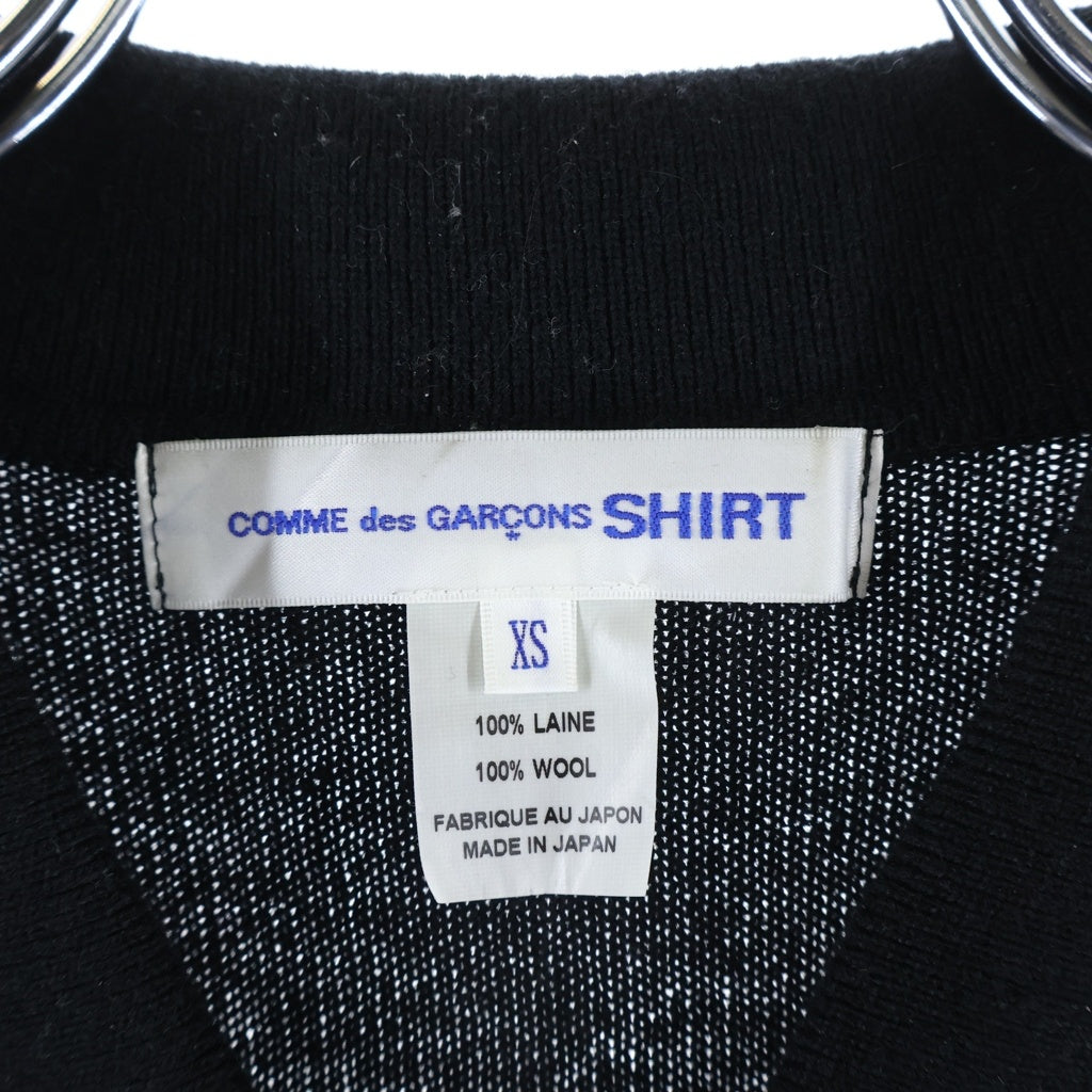 COMME des GARCONS SHIRT(コムデギャルソンシャツ) 24AW 12ゲージ ウール 厚手ニットポロシャツ ブラック FN-N010