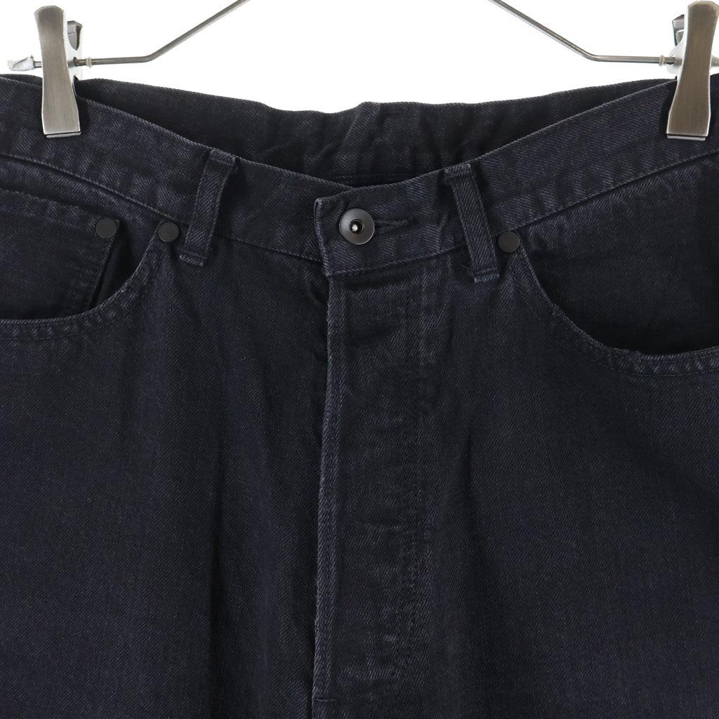 marka(マーカ) ORGANIC COTTON 12OZ DENIM STRAIGHT FIT JEANS ダメージ加工 ボタンフライ ストレートデニムパンツ ブラック M23B-13PT01C