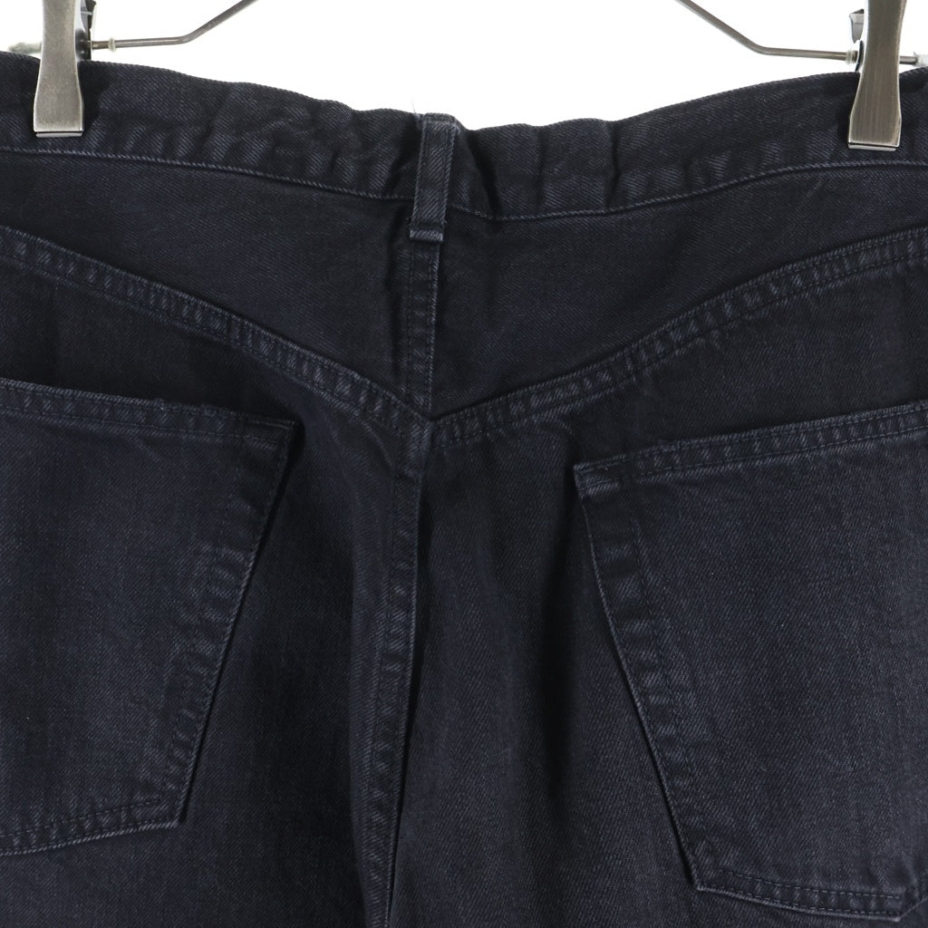 marka(マーカ) ORGANIC COTTON 12OZ DENIM STRAIGHT FIT JEANS ダメージ加工 ボタンフライ ストレートデニムパンツ ブラック M23B-13PT01C