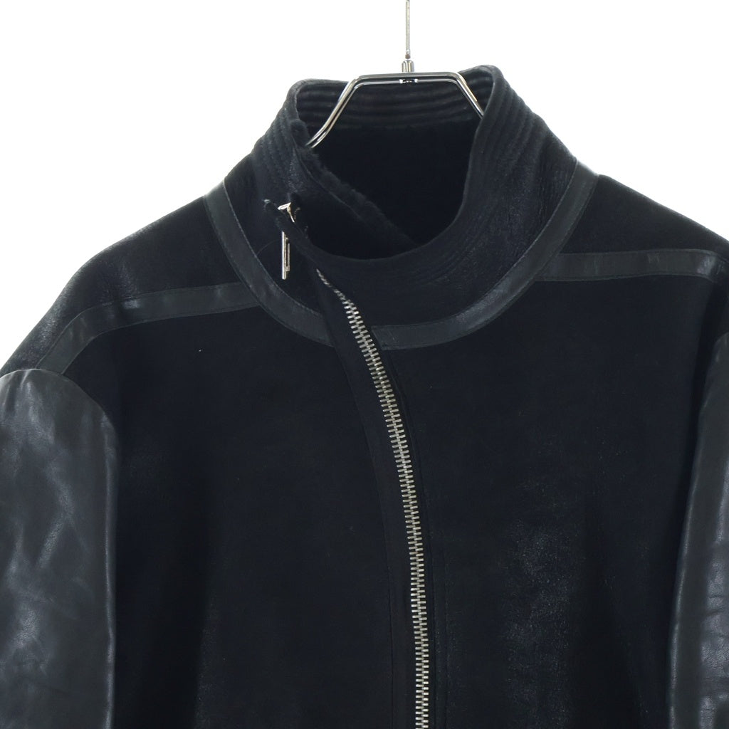 Rick Owens(リックオウエンス) ヴィンテージ期 レザー スウェード 切り替え ライダースジャケット ブラック
