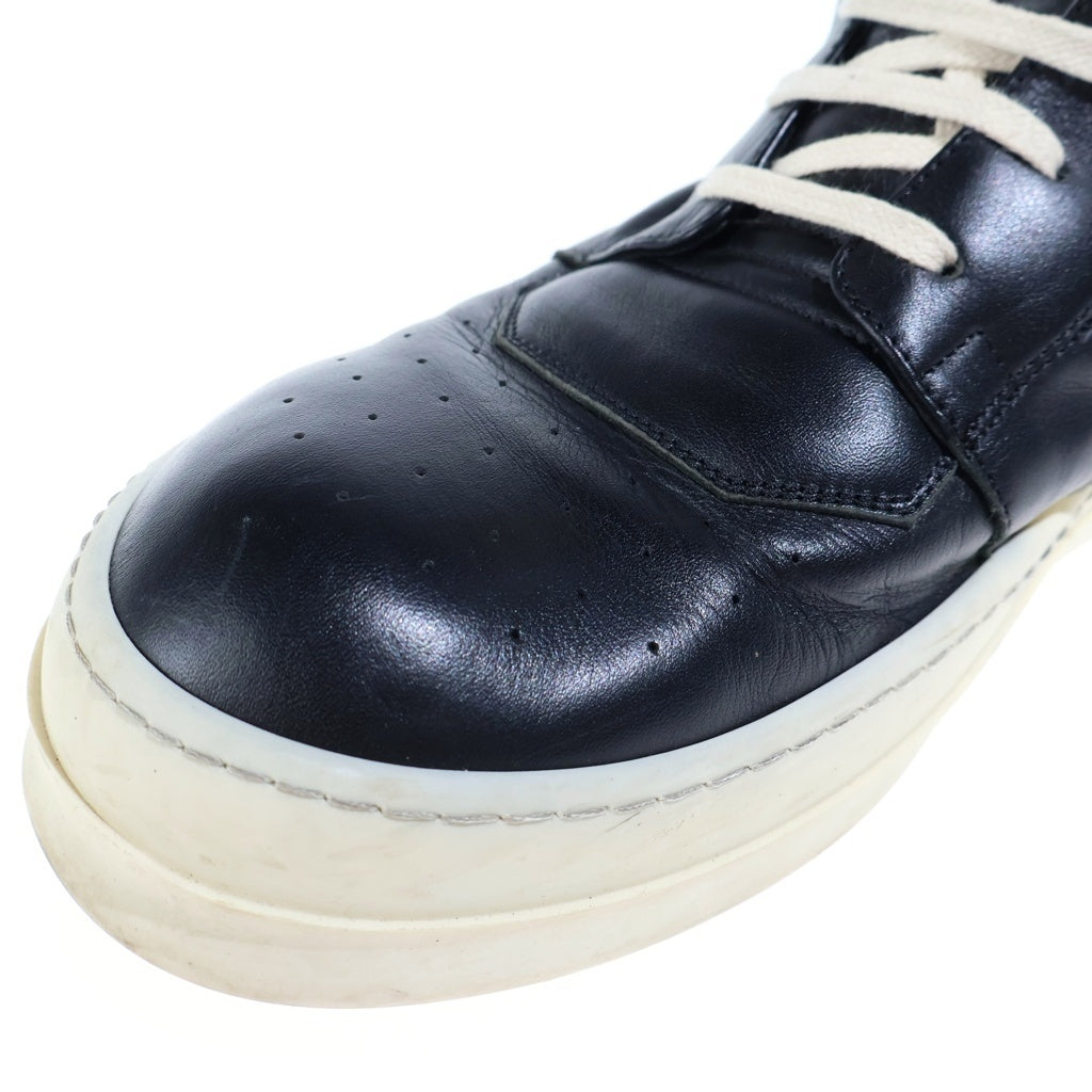 Rick Owens(リックオウエンス) GEOBASKET ジオバスケット レザーハイカットスニーカー ブラック/ホワイト