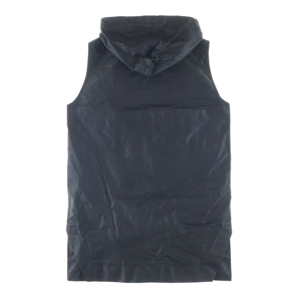 Rick Owens(リックオウエンス) 16SS CYCLOPS期 ラムレザー ジップアップ フーデッドノースリーブジャケット ベスト ブラック RU16S3984-LL
