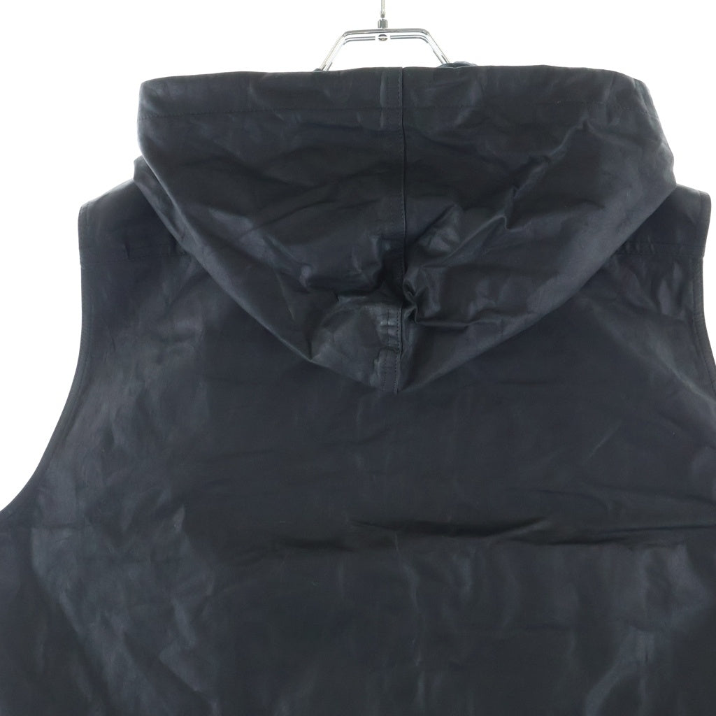 Rick Owens(リックオウエンス) 16SS CYCLOPS期 ラムレザー ジップアップ フーデッドノースリーブジャケット ベスト ブラック RU16S3984-LL