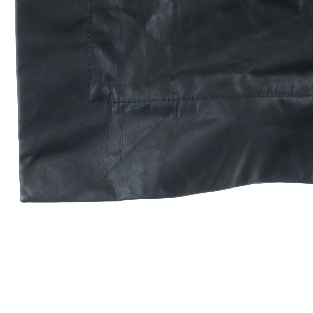 Rick Owens(リックオウエンス) 16SS CYCLOPS期 ラムレザー ジップアップ フーデッドノースリーブジャケット ベスト ブラック RU16S3984-LL