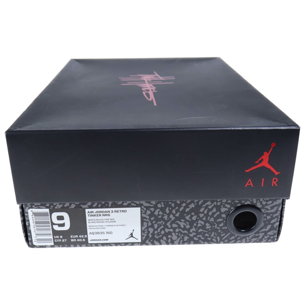 NIKE(ナイキ) AIR JORDAN 3 RETRO TINKER HATFIELD エアジョーダン3 レトロ ティンカー ハッドフィールド ローカットスニーカー ホワイト/ブラック/レッド US9/27cm AQ3835-160