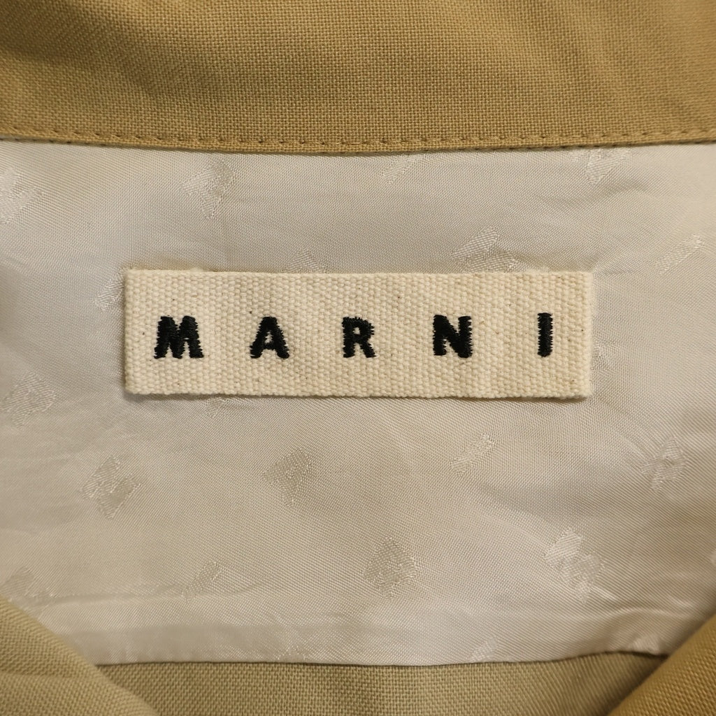 MARNI(マルニ) 22SS ウールトロピカル レギュラーカラーブロック 長袖シャツ ベージュ CUMU0061QU