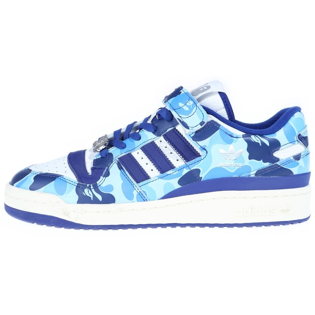 adidas(アディダス) ×A BATHING APE FORUM 84 LOW 30TH ANNIVERSARY アベイシングエイプ フォーラム 30周年 ローカットスニーカー ブルー/ホワイト US10.5/28.5cm ID4772