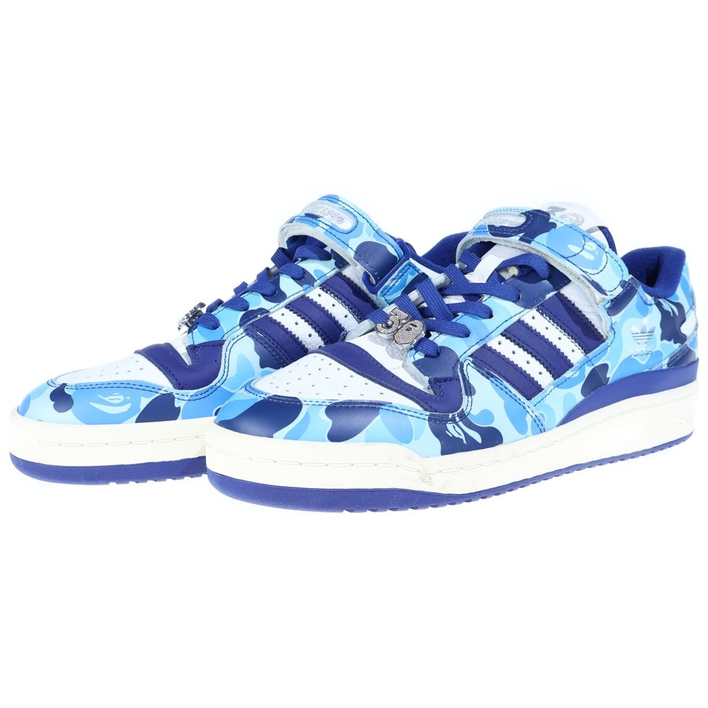 adidas(アディダス) ×A BATHING APE FORUM 84 LOW 30TH ANNIVERSARY アベイシングエイプ フォーラム 30周年 ローカットスニーカー ブルー/ホワイト US10.5/28.5cm ID4772