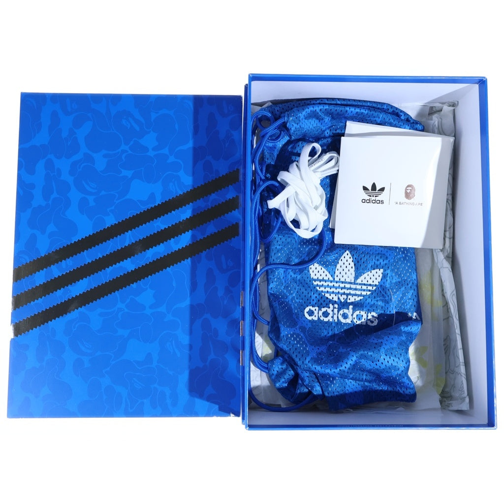 adidas(アディダス) ×A BATHING APE FORUM 84 LOW 30TH ANNIVERSARY アベイシングエイプ フォーラム 30周年 ローカットスニーカー ブルー/ホワイト US10.5/28.5cm ID4772