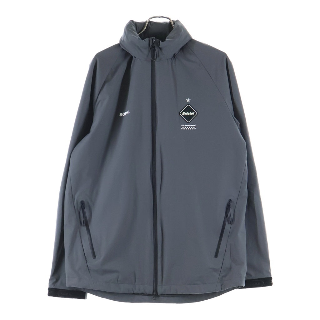 F.C.R.B./F.C.Real Bristol/FCRB(エフシーアールビー/エフシーレアルブリストル) 19SS WARM UP JACKET ウォームアップジャケット 袖ロゴプリント ジップアップフーデッドジャケット グレー FCRB-190006