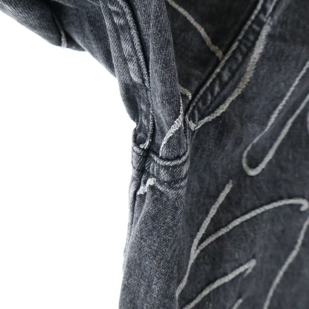 SUPREME(シュプリーム) 23AW Handwriting Jacquard Denim Shirt ハンドライティング ジャガード デニム 長袖ボタンダウンシャツ ブラック