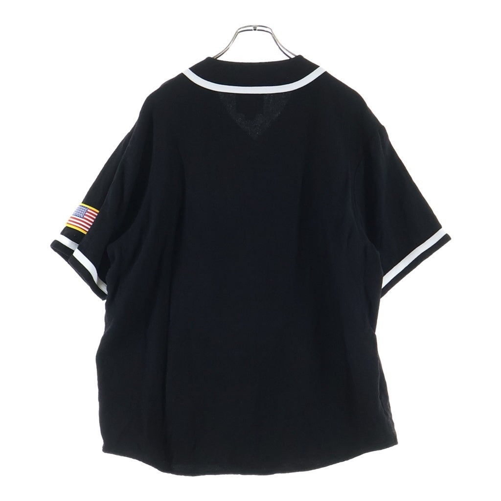 SUPREME(シュプリーム) 23AW ×Mitchell & Ness Wool Baseball Jersey ミッチェルアンドネス ウールベースボールシャツ 半袖シャツ ブラック