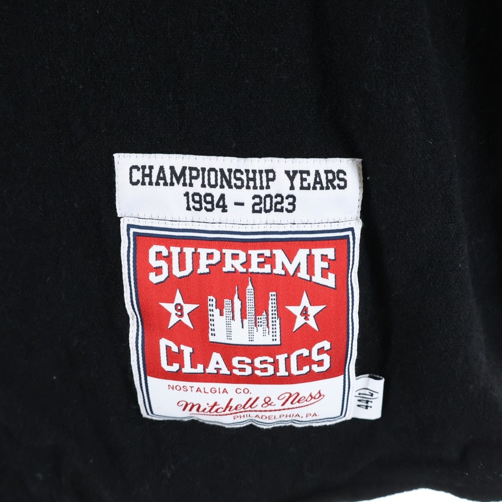 SUPREME(シュプリーム) 23AW ×Mitchell & Ness Wool Baseball Jersey ミッチェルアンドネス ウールベースボールシャツ 半袖シャツ ブラック