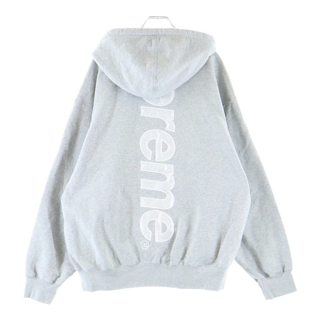 SUPREME(シュプリーム) 24AW Satin Applique Hooded Sweatshirt サテンアップリケロゴ プルオーバースウェットパーカー フーディー グレー