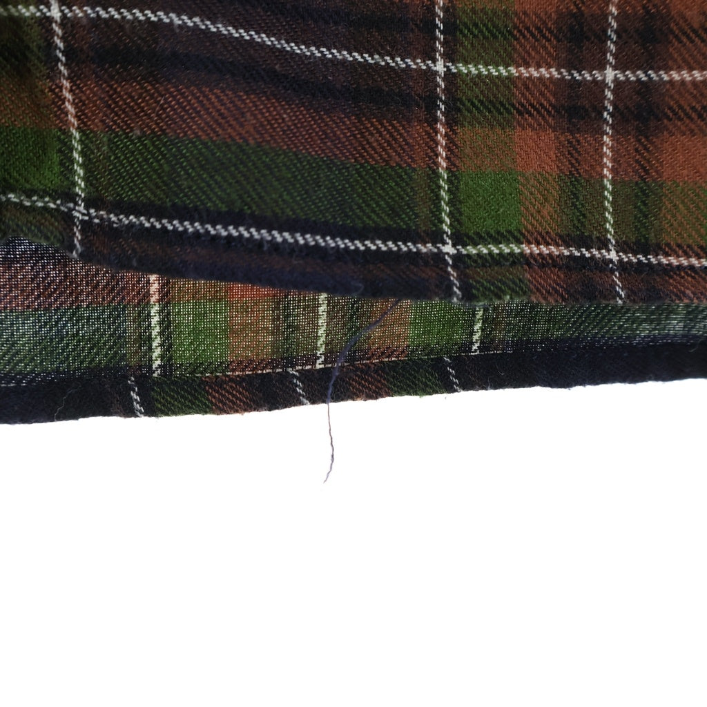 SOPHNET.(ソフネット) 21AW STAR ELBOW PATCHED BAGGY B.D SHIRT スターエルボーパッチ チェック柄 長袖ボタンダウンシャツ ブラウン/グリーン SOPH-212046
