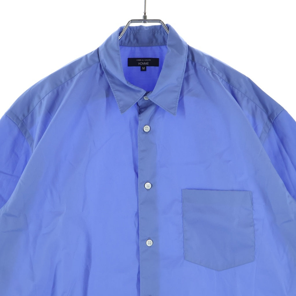 COMME des GARCONS HOMME(コムデギャルソンオム) 25SS AD2024 LOGO SHORT SLEEVE SHIRT ロゴ刺繍 ショートスリーブ 半袖シャツ ブルー HO-B103