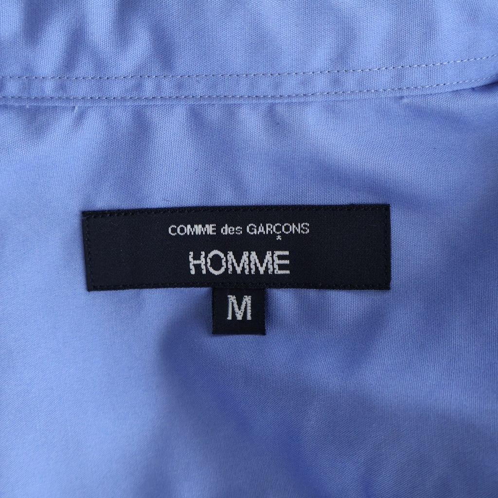 COMME des GARCONS HOMME(コムデギャルソンオム) 25SS AD2024 LOGO SHORT SLEEVE SHIRT ロゴ刺繍 ショートスリーブ 半袖シャツ ブルー HO-B103